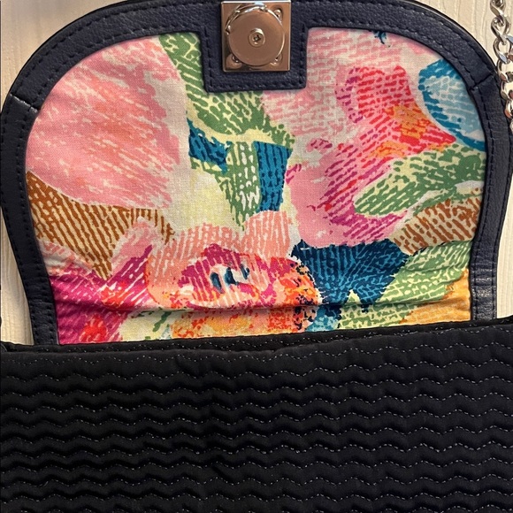 Vera Bradley Carson RFID Mini Crossbody Navy and Pink Floral Women's Bag - Picture 2 of 9